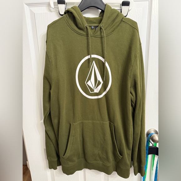 Volcom Men's Single Stone Hoodie Lightweight Sweatshirt Army Green Size XL Y2K - Picture 1 of 5